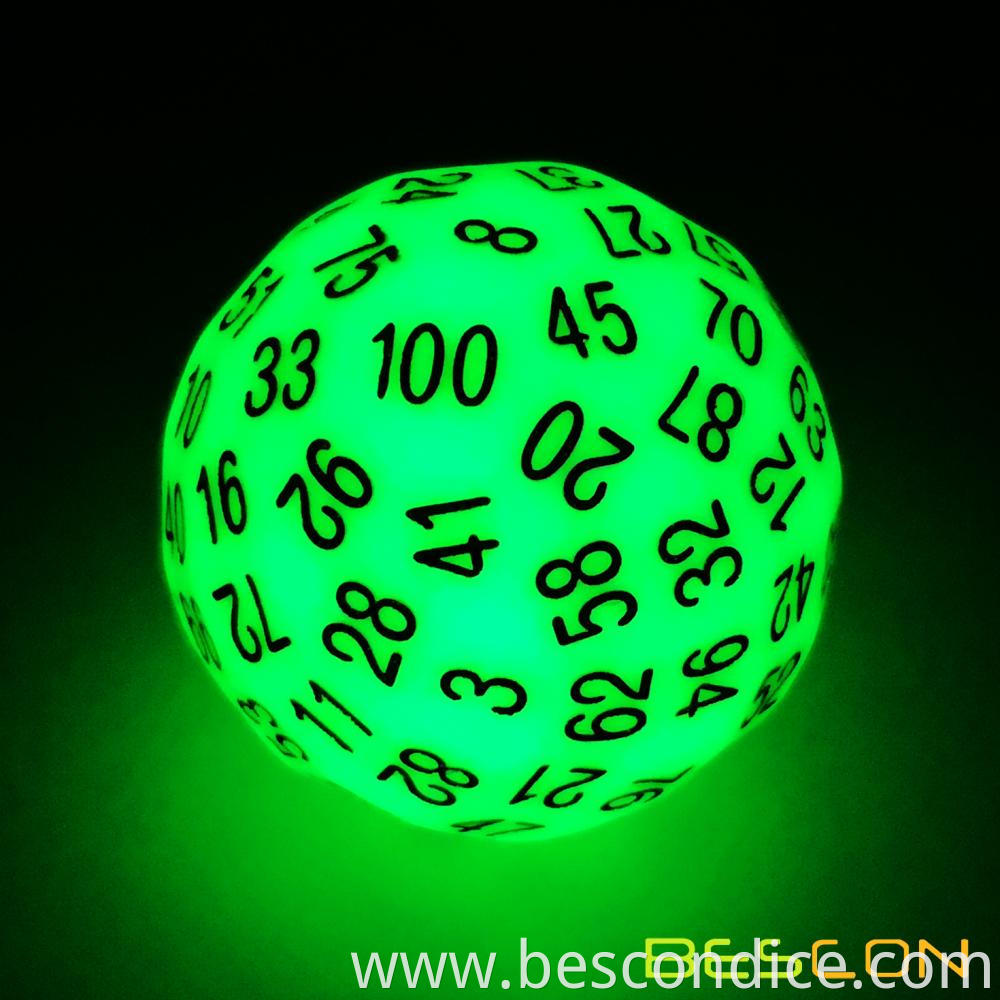 Glow In Dark Polyhedral Dice 100 Sides 1